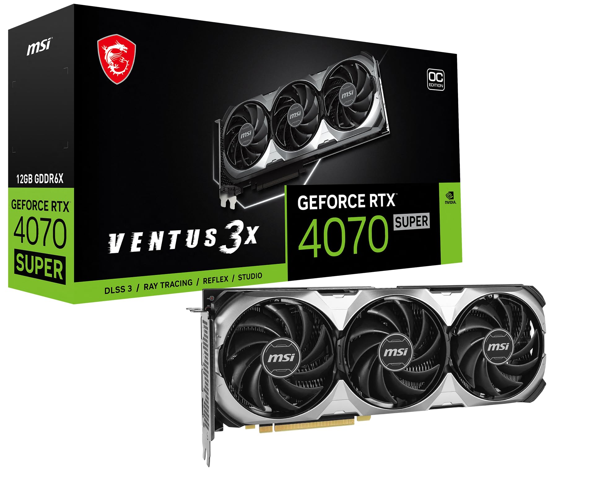 GPU RTX 4070 SUPER 12GB OC MSI VENTUS X3 BLACK